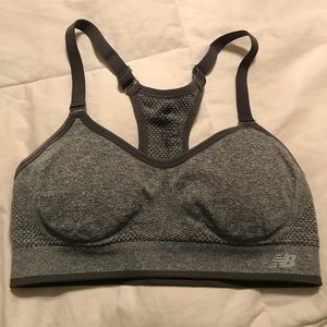 New Balance Grey Sports Bra Adjustable (Small)